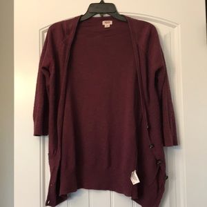 Maroon 3/4 sleeve cardigan